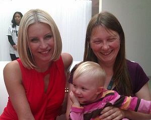 Jax Blunt (R) with Denise Van Outen (L)