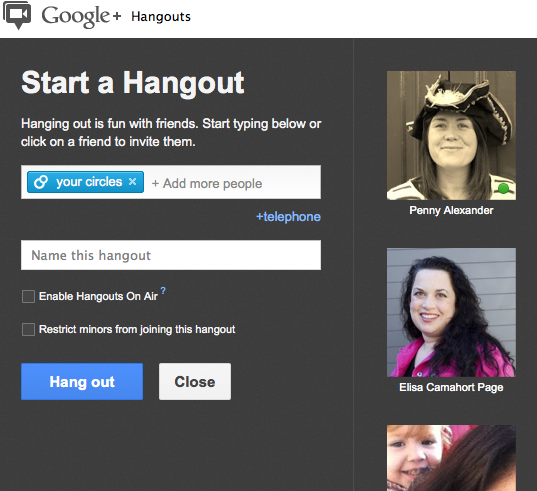 start a hangout screenshot 2