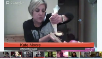 Kate Moore demonstrates cupcake icing