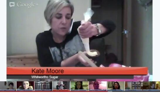 Kate Moore demonstrates cupcake icing