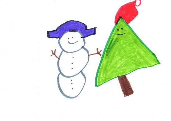 LGsnowman Snowman and tree