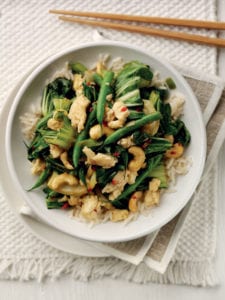 Spicy egg and greens stir fry