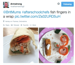 Fish fingers in a wrap