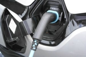 Charging a Renault Zo&euml; in London. Picture courtesy of Actually Mummy