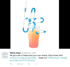 Yellow Days straws to make drinking water more fun for children
