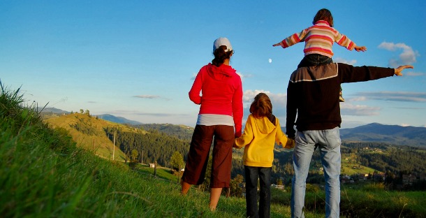 family hiking by Jay Si via Shutterstock