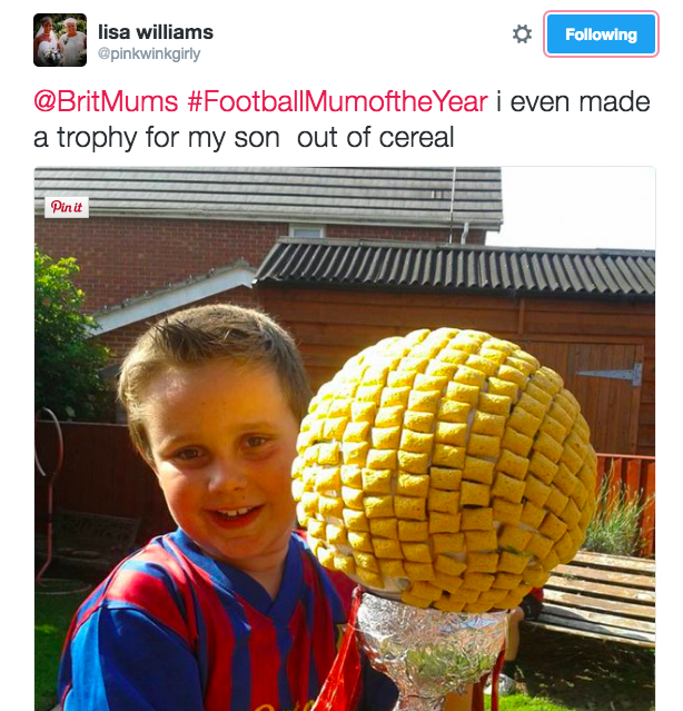 trophy made from cereal on BritMums