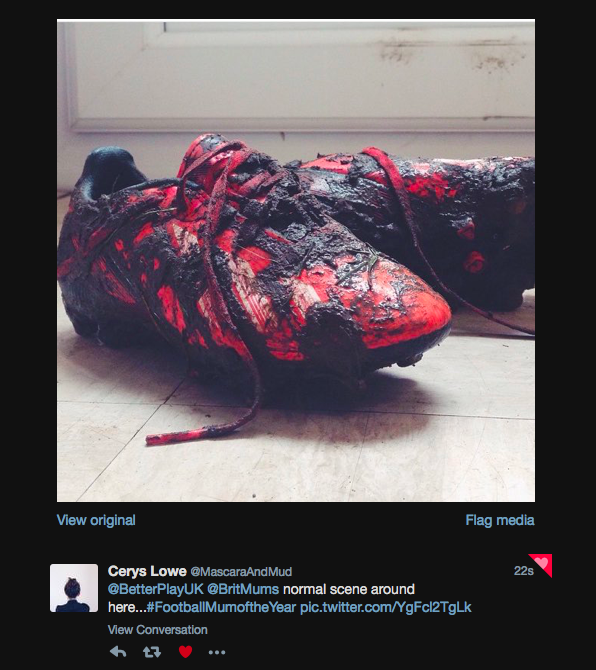 muddy football boots on BritMums