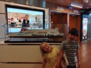 Having fun on deck on the ferry