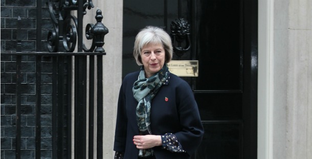 Theresa May outside Number 10 Downing Street