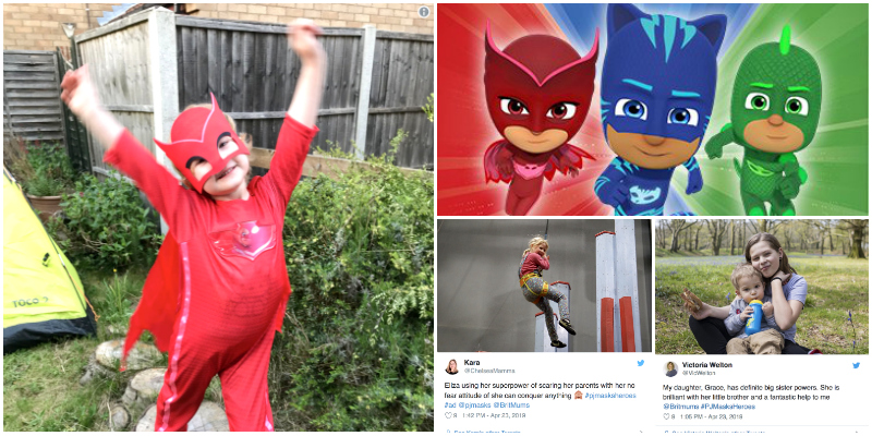 collage of PJ Masks and kids