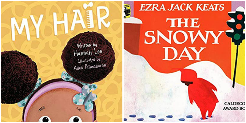 collage of 2 books for children on race