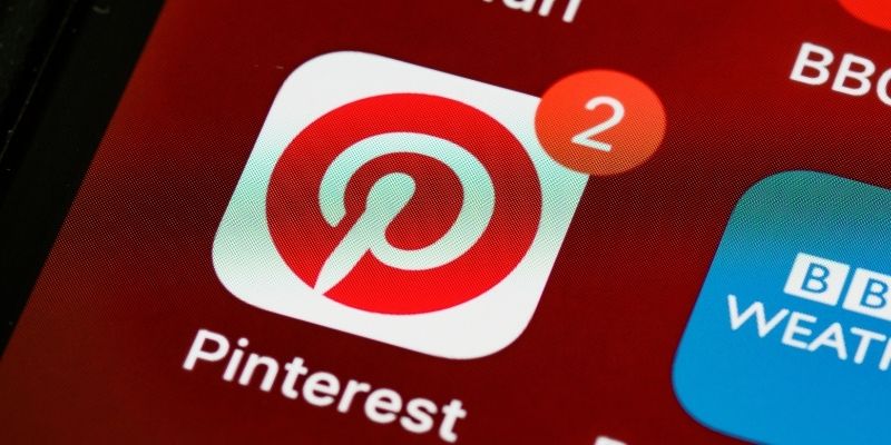 Pinterest logo on phone