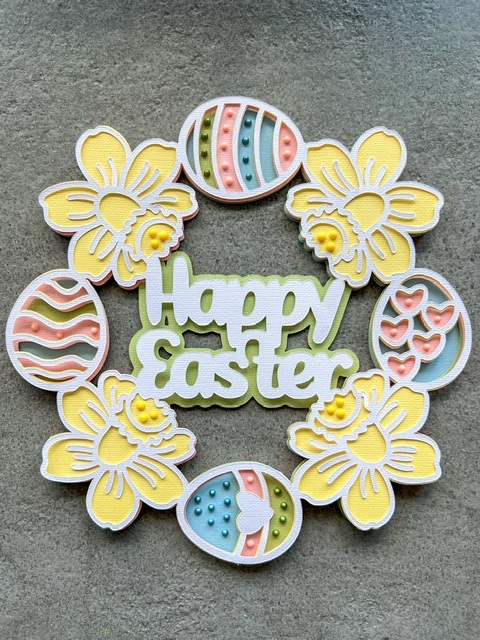 Easter decorative paper wreath Svg