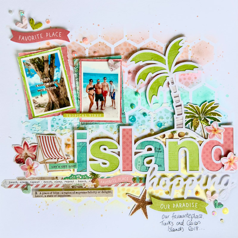 Island hopping, Create a Summer scrapbook page.