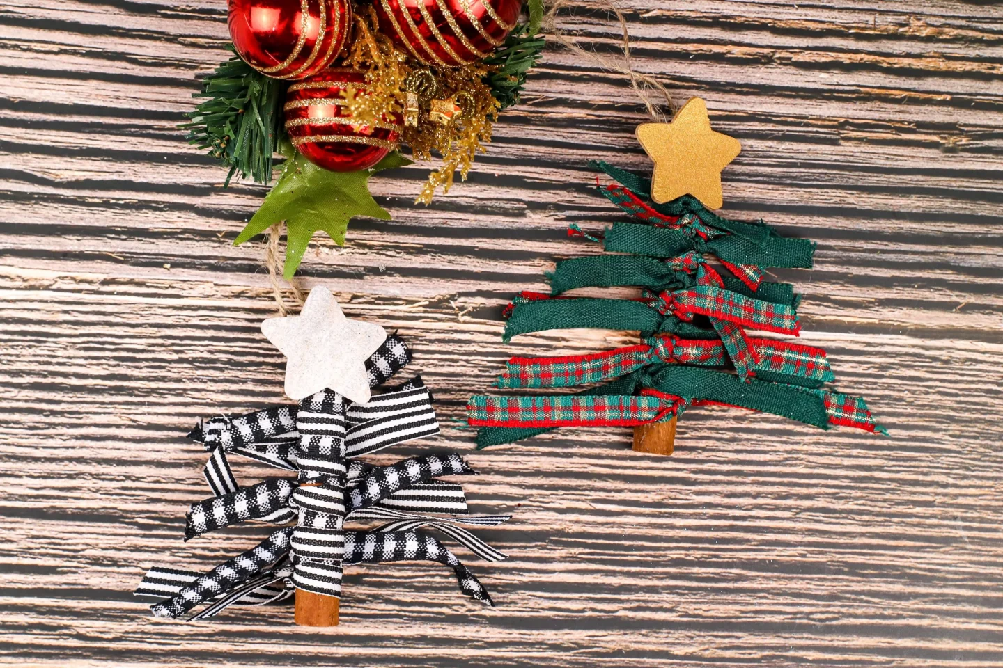 Cinnamon Stick Ribbon Christmas Tree Ornaments
